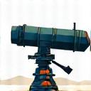 Stylized graphic of a geothermal surveying telescope